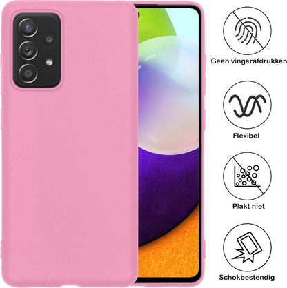 Forterra Samsung A52 Hoesje Siliconen Backcover Lichtgewicht - Lichtroze