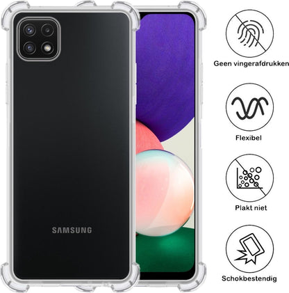 Forterra Samsung A22 4G Hoesje Shockproof Backcover Siliconen - Transparant
