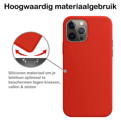 Forterra iPhone 14 Pro Max Hoesje Siliconen Backcover Lichtgewicht - Rood