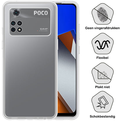 Forterra Xiaomi Poco X4 Pro 5G Hoesje Siliconen Backcover Lichtgewicht - Transparant