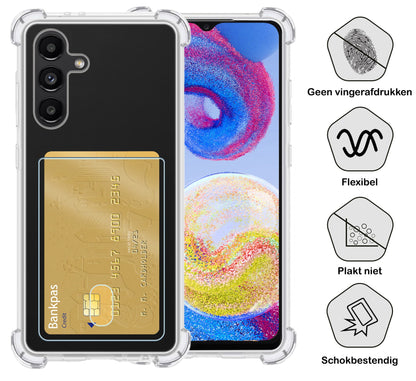 Forterra Samsung A04s Hoesje Kaarthouder Backcover Shockproof - Transparant