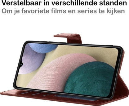 Forterra Samsung A12 Hoesje Bookcase Cover met Kaarthouder - Bruin