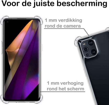 Forterra OPPO Find X3 Pro Hoesje Shockproof Backcover Siliconen - Transparant