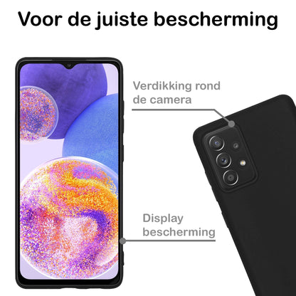 Forterra Samsung A23 Hoesje Siliconen Backcover Lichtgewicht - Zwart