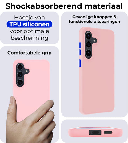 Forterra Samsung A55 Hoesje Siliconen Backcover Lichtgewicht - Lichtroze