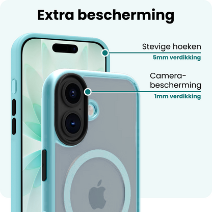 Forterra iPhone 17 Hoesje Geschikt voor Magsafe Backcover Shockproof - Lichtblauw