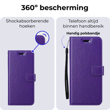 Forterra Google Pixel 8a Hoesje Bookcase Cover met Kaarthouder - Paars