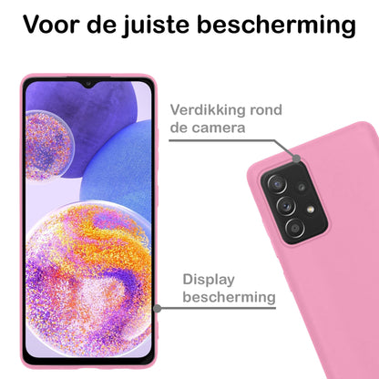 Forterra Samsung A23 Hoesje Siliconen Backcover Lichtgewicht - Lichtroze