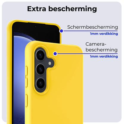 Forterra Samsung S23 FE Hoesje Siliconen Backcover Lichtgewicht - Geel