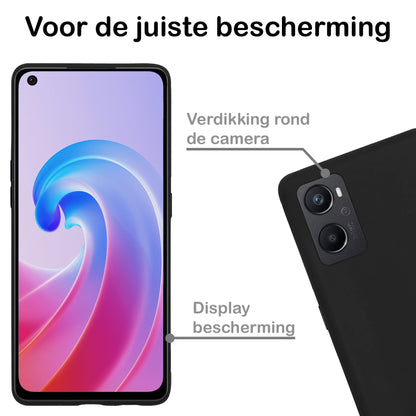 Forterra OPPO A96 Hoesje Siliconen Backcover Lichtgewicht - Zwart