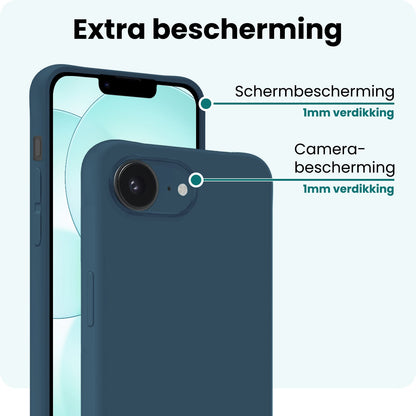 Forterra iPhone 17e Hoesje Siliconen Backcover Lichtgewicht - Donkerblauw