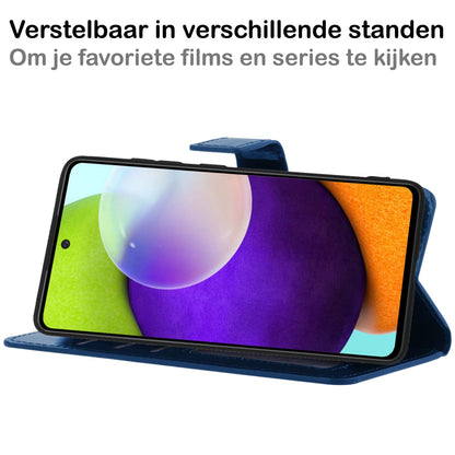 Forterra Samsung A52/A52s 5G Hoesje Bookcase Cover met Kaarthouder - Donkerblauw