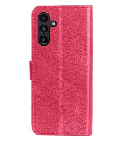 Forterra Samsung A13 5G Hoesje Bookcase Cover met Kaarthouder - Donkerroze