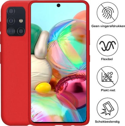 Forterra Samsung A71 Hoesje Siliconen Backcover Lichtgewicht - Rood