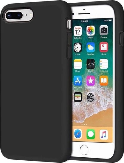 Forterra iPhone 8 Plus Hoesje Siliconen Backcover Lichtgewicht - Zwart