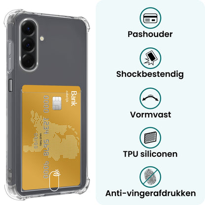Forterra Samsung A17 Hoesje Kaarthouder Backcover Shockproof - Transparant