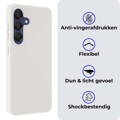 Forterra Samsung A15 Hoesje Siliconen Backcover Lichtgewicht - Wit