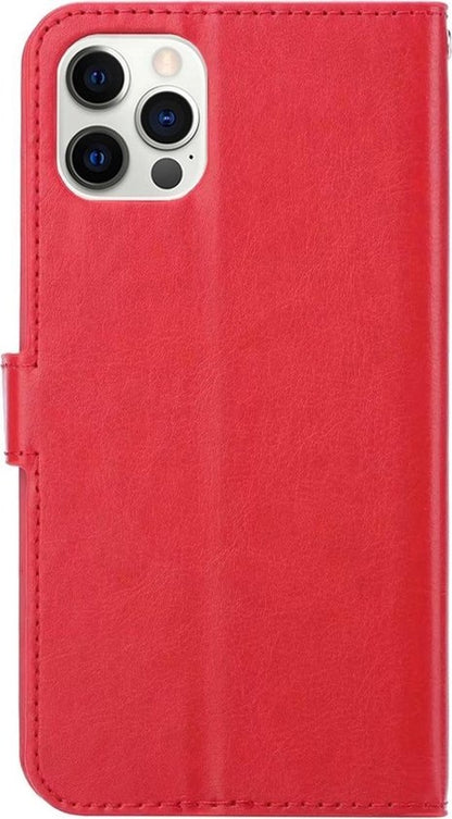 Forterra iPhone 12 Pro Hoesje Bookcase Cover met Kaarthouder - Rood