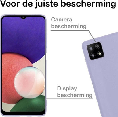 Forterra Samsung A22 5G Hoesje Siliconen Backcover Lichtgewicht - Lila