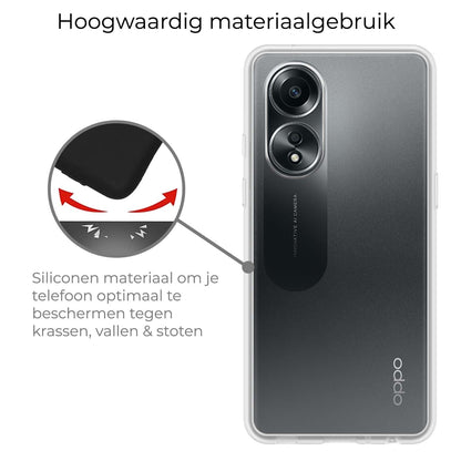 Forterra OPPO A58 Hoesje Siliconen Backcover Lichtgewicht - Transparant