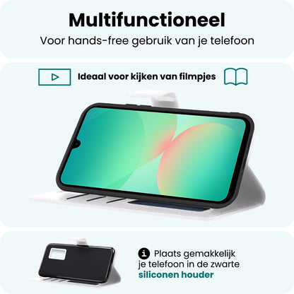 Forterra Samsung A26 Hoesje Bookcase Cover met Kaarthouder - Wit