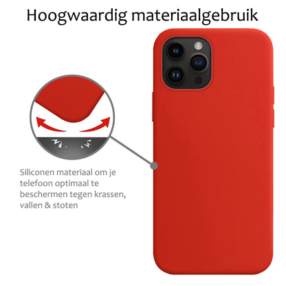 Forterra iPhone 15 Pro Max Hoesje Siliconen Backcover Lichtgewicht - Rood