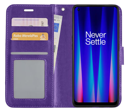 Forterra OnePlus Nord CE 2 Hoesje Bookcase Cover met Kaarthouder - Paars