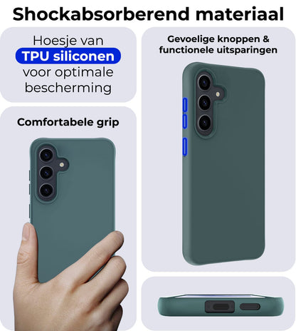 Forterra Samsung A55 Hoesje Siliconen Backcover Lichtgewicht - Donkergroen