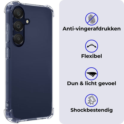 Forterra Samsung A25 Hoesje Shockproof Backcover Siliconen - Transparant
