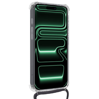 Forterra iPhone 17 Pro Hoesje Kaarthouder met Koord Backcover Shockproof - Transparant