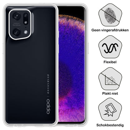 Forterra OPPO Find X5 Hoesje Siliconen Backcover Lichtgewicht - Transparant