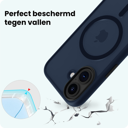 Forterra iPhone 17 Hoesje Geschikt voor Magsafe Backcover Shockproof - Donkerblauw