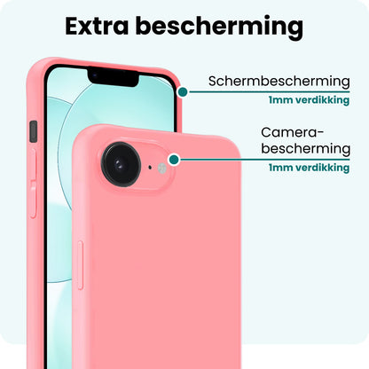 Forterra iPhone 17e Hoesje Siliconen Backcover Lichtgewicht - Lichtroze