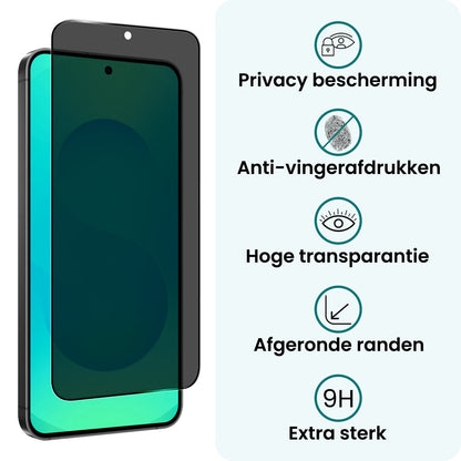 Forterra Samsung S25 Screenprotector Gehard Glas - Privacy