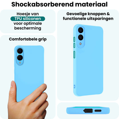 Forterra Samsung S25 Edge Hoesje Siliconen Backcover Lichtgewicht - Lichtblauw