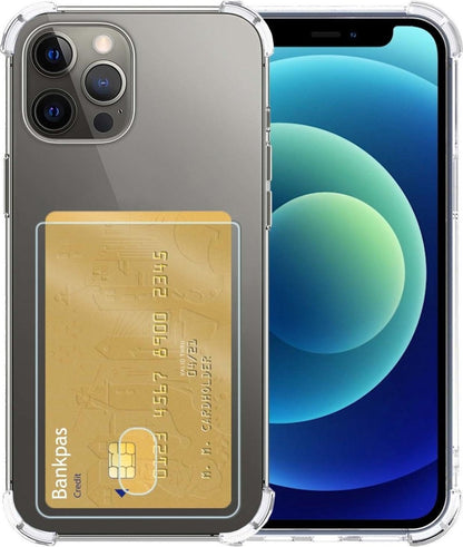 Forterra iPhone 12 Pro Hoesje Kaarthouder Backcover Shockproof - Transparant