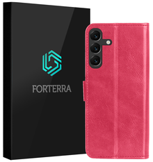 Forterra Samsung A16 Hoesje Bookcase Cover met Kaarthouder - Donkerroze
