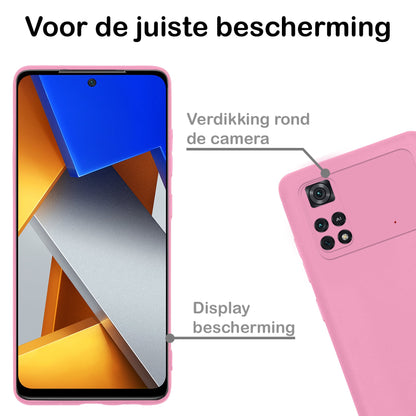 Forterra Xiaomi Poco X4 Pro 5G Hoesje Siliconen Backcover Lichtgewicht - Lichtroze