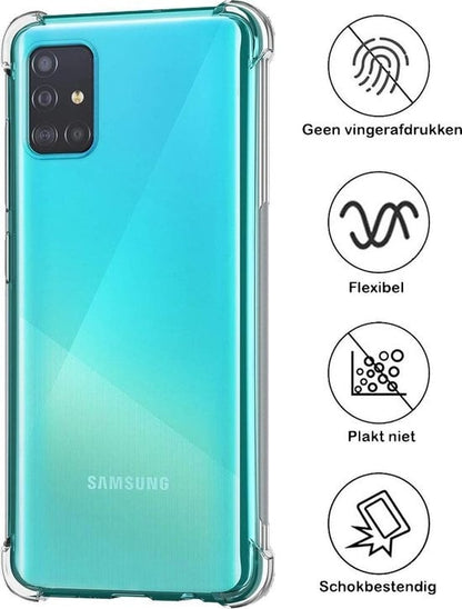 Forterra Samsung A51 Hoesje Shockproof Backcover Siliconen - Transparant