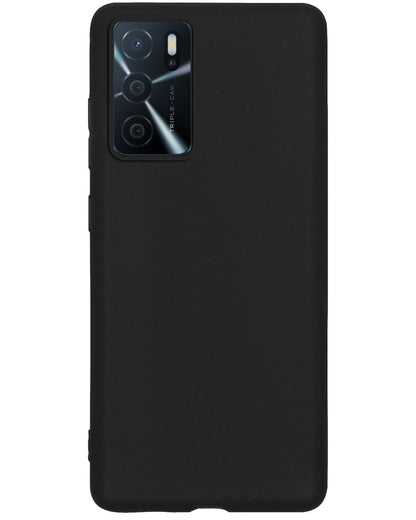 Forterra OPPO A16 Hoesje Siliconen Backcover Lichtgewicht - Zwart