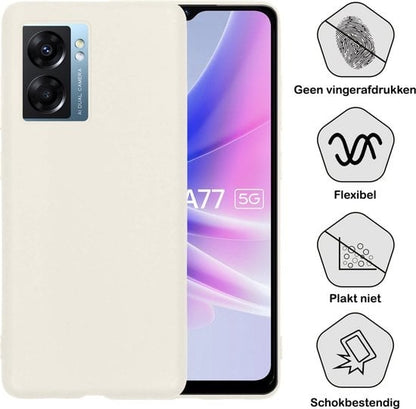 Forterra OPPO A77 Hoesje Siliconen Backcover Lichtgewicht - Wit