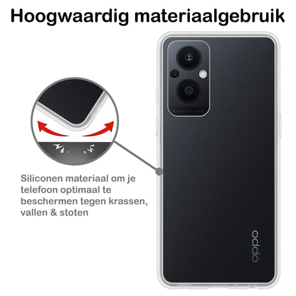 Forterra OPPO Reno 8 Lite Hoesje Siliconen Backcover Lichtgewicht - Transparant