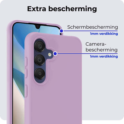 Forterra Samsung A15 Hoesje Siliconen Backcover Lichtgewicht - Lila