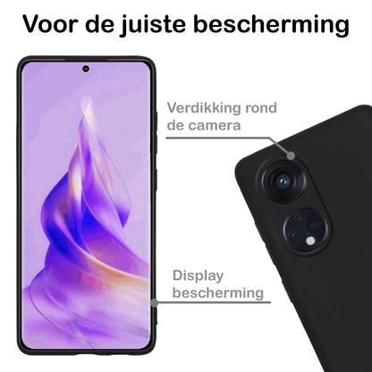 Forterra OPPO Reno 8T 4G Hoesje Siliconen Backcover Lichtgewicht - Zwart