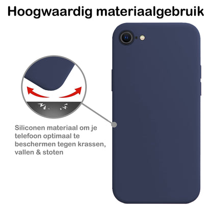 Forterra iPhone SE 2022 Hoesje Siliconen Backcover Lichtgewicht - Donkerblauw