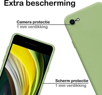 Forterra iPhone SE 2020 Hoesje Siliconen Backcover Lichtgewicht - Groen