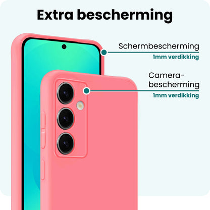 Forterra Samsung S25 Plus Hoesje Siliconen Backcover Lichtgewicht - Licht Roze