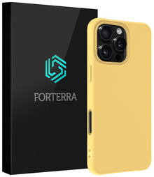 Forterra iPhone 16 Pro Max Hoesje Siliconen Backcover Lichtgewicht - Geel