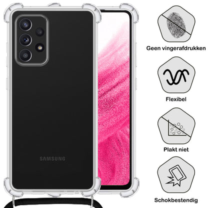 Forterra Samsung A52 Hoesje met Koord Backcover Shockproof - Transparant