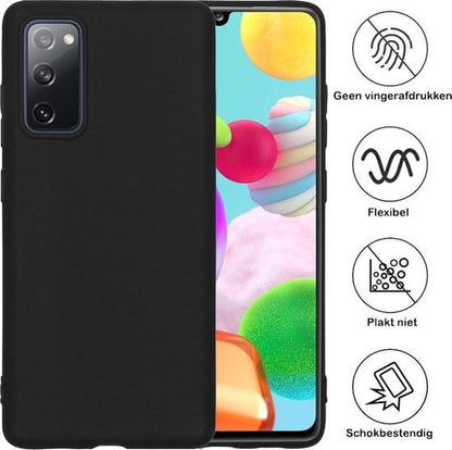 Forterra Samsung A41 Hoesje Siliconen Backcover Lichtgewicht - Zwart